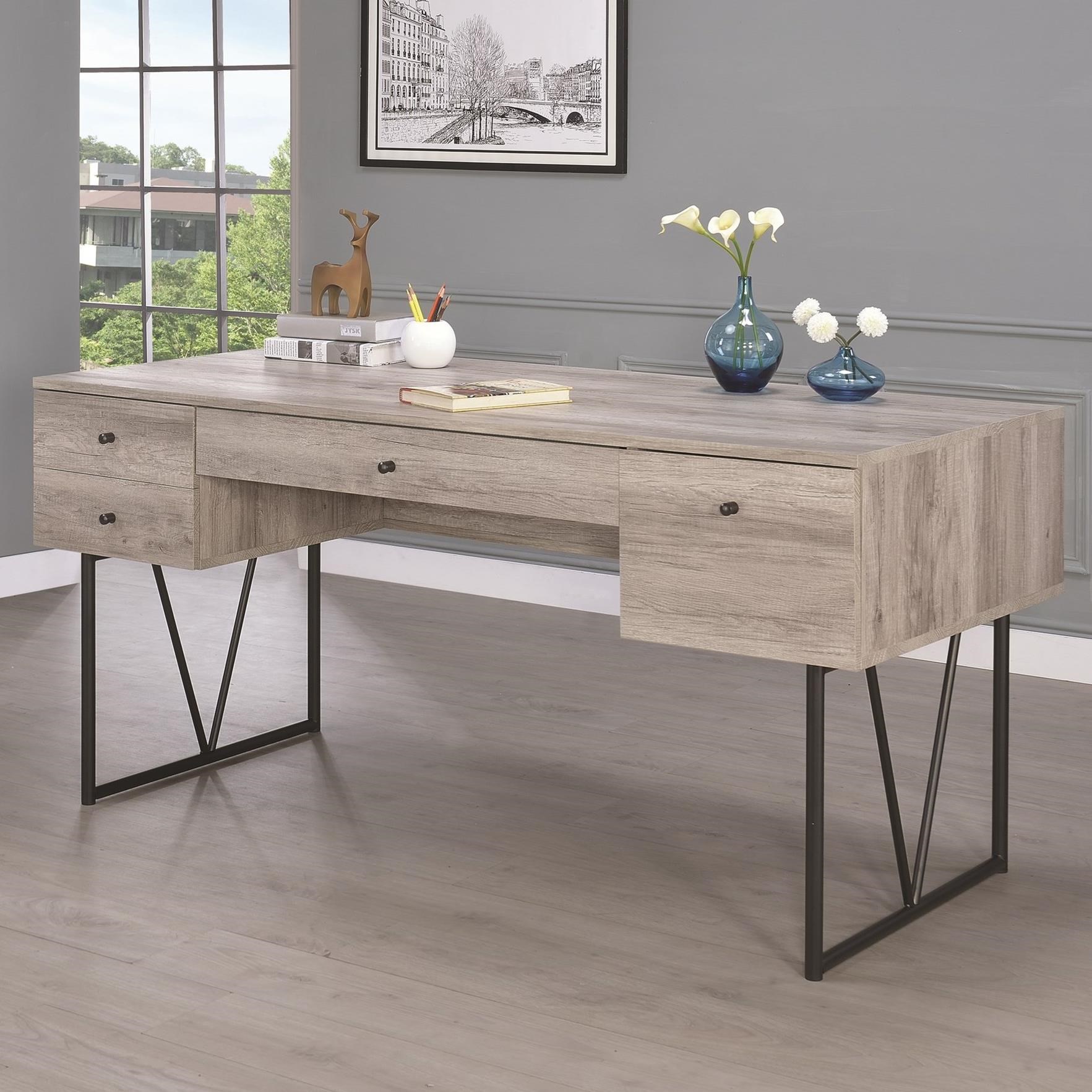Coaster 801999 Desk with Four Drawers Value City Furniture